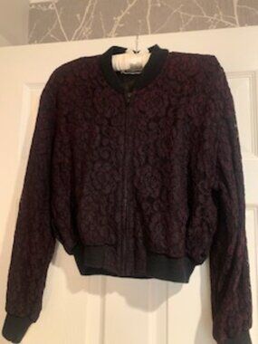 Black & Wine Ombre Lace Jacket